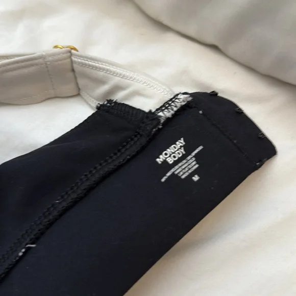 Monday Swimwear Black and Cream Sports Bra - Picture 5 of 7